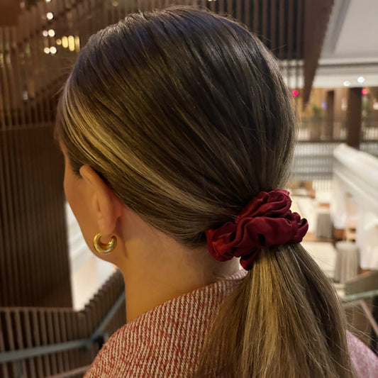 Silkes Scrunchie Medium Burgundy