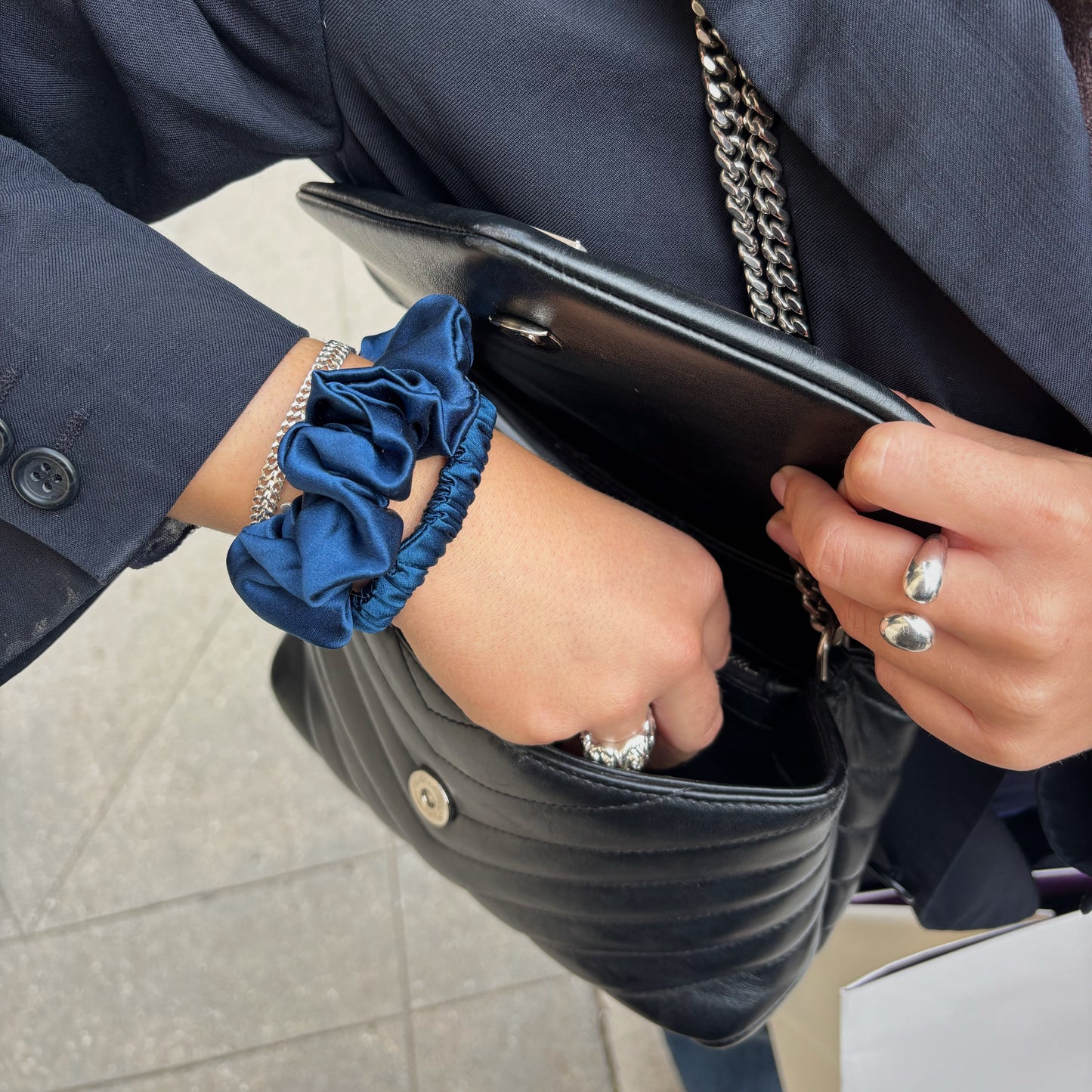 Silkes Scrunchie Duo Navy